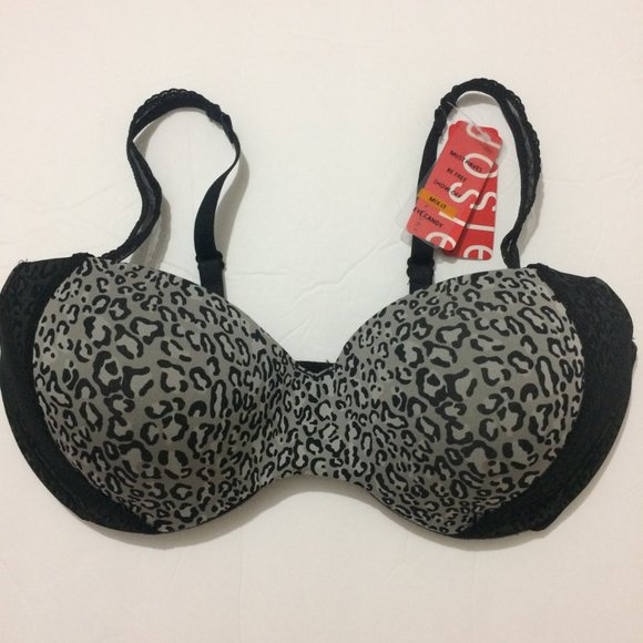 Josie Natori 34D Bra Kitten Print Black NWT - Picture 4 of 12